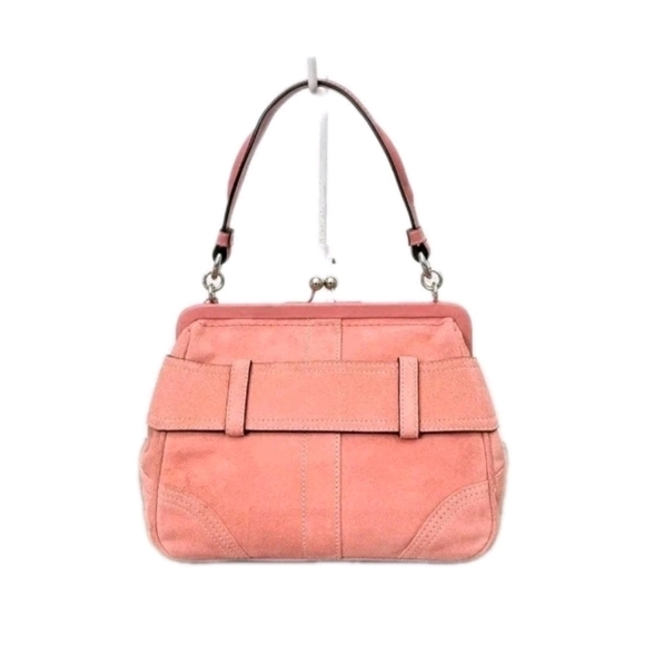 Rare Vintage Y2K COACH Pink Suede Kiss Lock Mini Crossbody Bag – Limited Edition - Picture 3 of 17